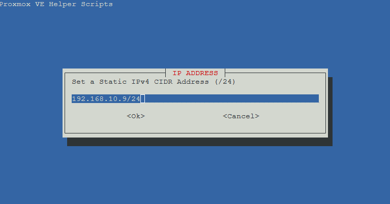 Static IP configuration
