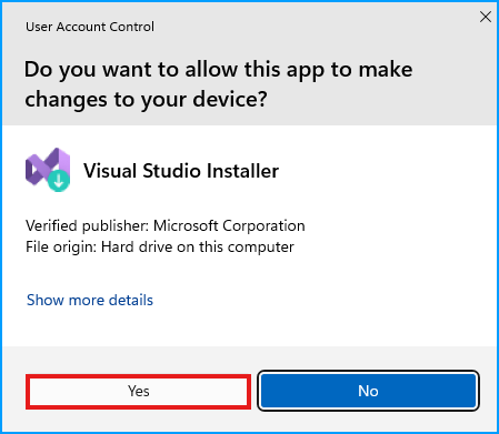 Visual Studio Build Tools UAC