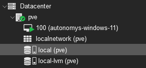 Proxmox Server View Tree