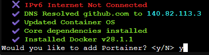 Portainer Installation Prompt