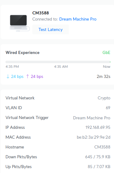 Router DHCP client list showing CM3588 IP address assignment