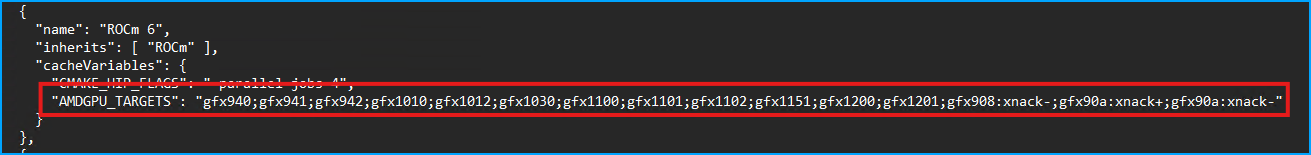 CMakePresets Original AMD GPU Targets