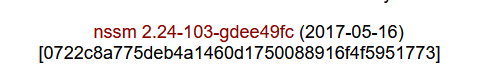 NSSM builds page showing latest build nssm 2.24-103-gdee49fc dated 2017-05-16 with hash link