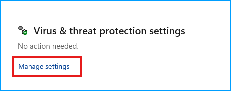 Manage Security Settings