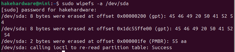 wipefs erasing MicroSD partitions