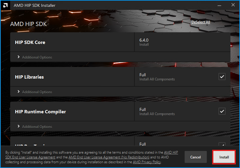 HIP SDK Installer Components