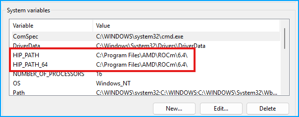 HIP PATH Environment Variables