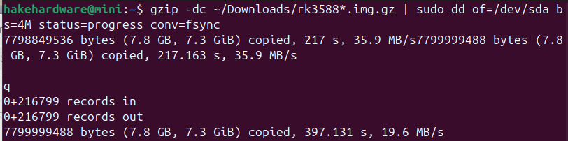 dd flash complete with transfer stats