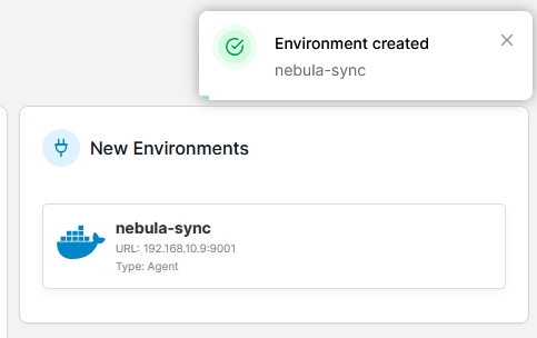 New environment confirmation