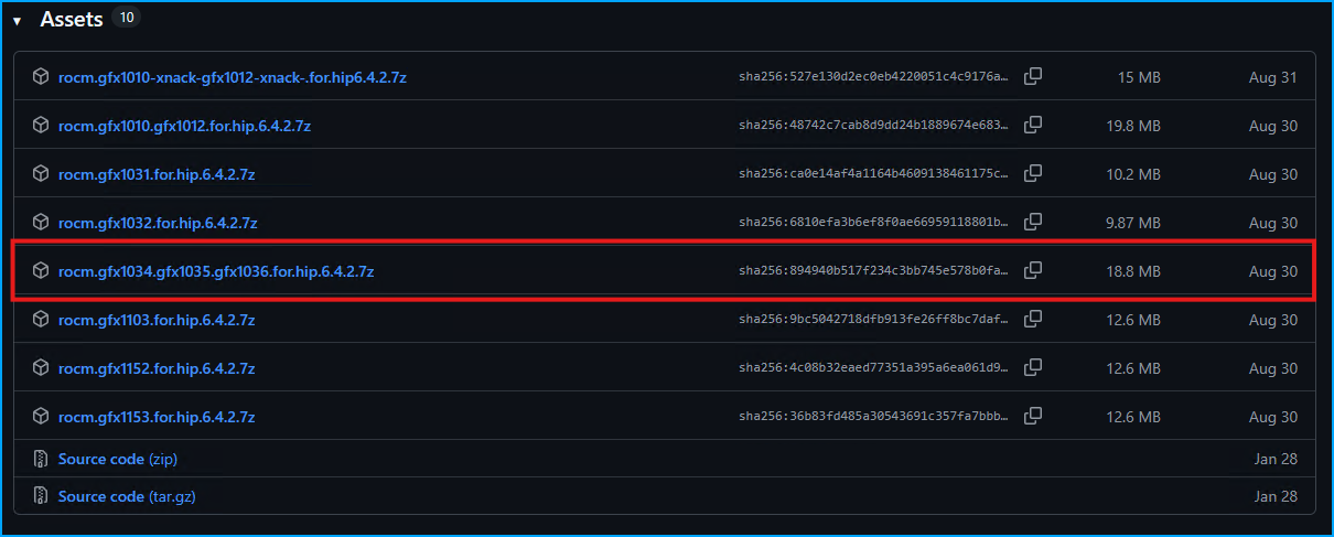 ROCm Libraries GFX1035 Download