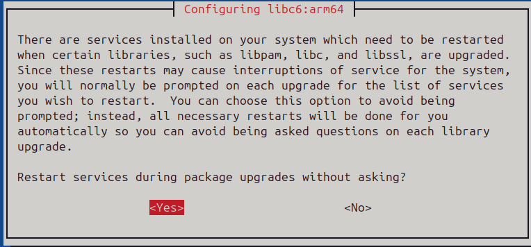 Restart Services During Upgrade Prompt