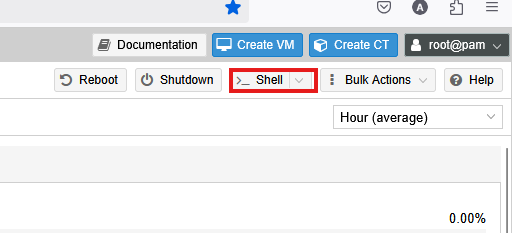 Proxmox Shell Button